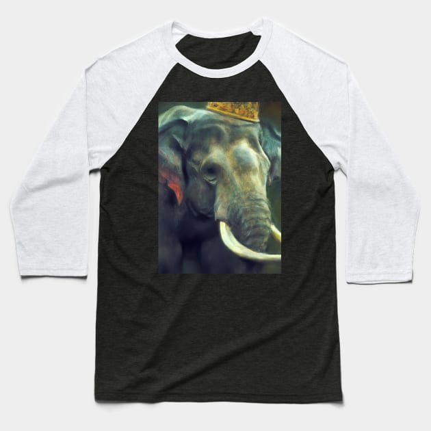 Elephant with a Crown Baseball T-Shirt by maxcode